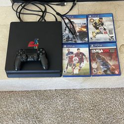 PS4 Slim With Controller & Games