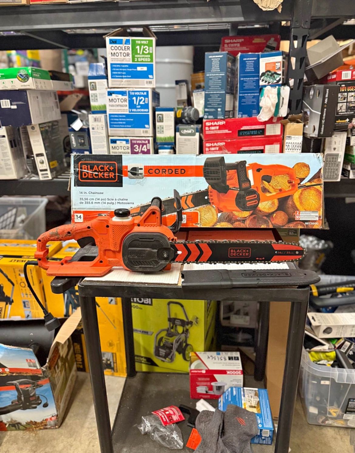 BLACK+DECKER 14 in. 8 AMP Corded Electric Rear Handle Chainsaw with Automatic Oiler