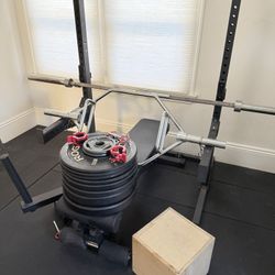 Complete Home Gym Setup - Vulcan Rack, REP Bench, Rogue Plates & More