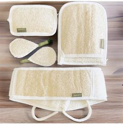 4 PCS - Lamina Natural-Organic, Loofah Spoitt and Face loofah)