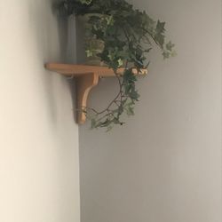 2 Wood Corner Shelves