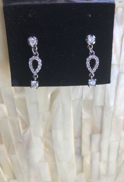 Sterling silver earrings with zircon stone