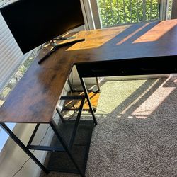 Work desk with outlets.
