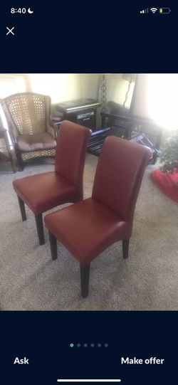 Grandin Road Red Leather Chairs
