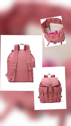 Victoria's Secret Nylon Cargo Pink Backpack, Pink, 11.8'Lx15.9"x5.7"