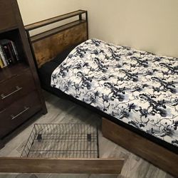 Twin Bed Frame With Headboard And Drawers