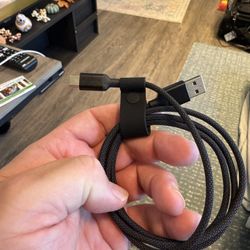 USB to USB-C Cord Black With Cord Strap Holder