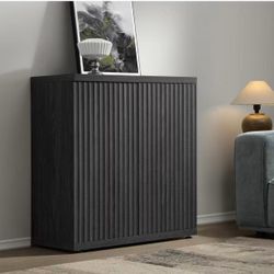 112A1CBKY0772 new assembled Buffet Cabinet with Storage Accent Sideboard Modern Credenza with Doors & Shelves Fluted Media Console Wood Mid Century Co