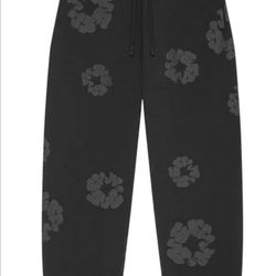 black denim tear pants