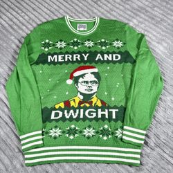Tipsy Elves The Office TV Series Merry and Dwight Christmas Sweater L