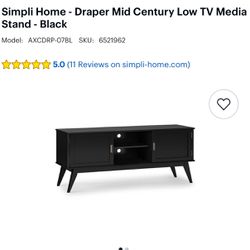 Mid Century Low TV Stand 