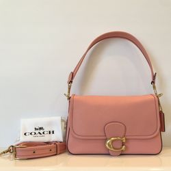 NWT COACH C4823 Leather Soft Tabby Bag with 2 Straps - Candy Pink