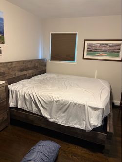 King mattress with frame and box spring