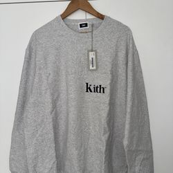 Kith Long Sleeve Quinn Tee Light Grey William BOGO 