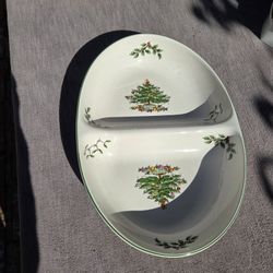 Spode Christmas Tree Divided Bowl New