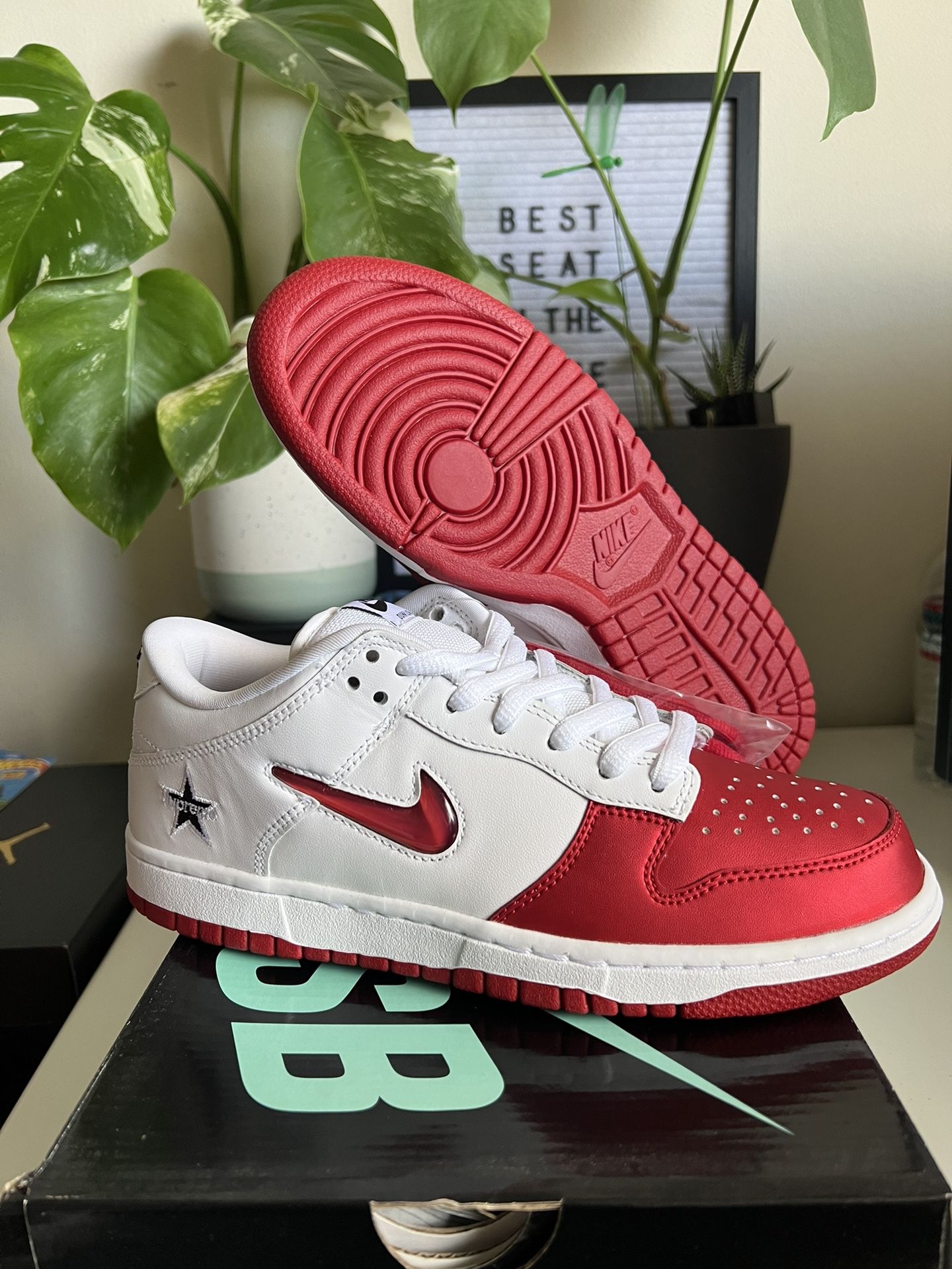 Nike SB Dunk Low Supreme Jewel Swoosh Red DS Size 8.5 | (CK3480-600) You Rocking This Combo?! ? Pick-up the Nike SB Dunk Low OG  main image 3