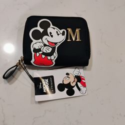 Letter M Mickey Mouse Zipper Wallet 