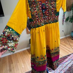 Yellow Afghan Dress M $150