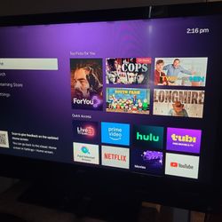 Visio 55" Flat Screen W/factory Remote And ROKU TV