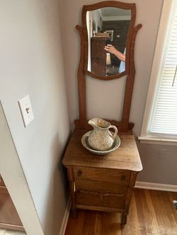 Innis Pearce & Co Washstand With Roseville Sponge Ware Basin