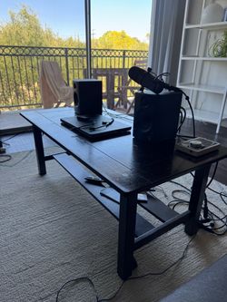 Wooden Desk with Lower Shelf