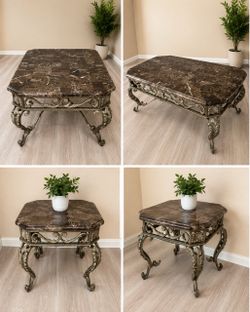 2 small marble coffee tables and one main big one