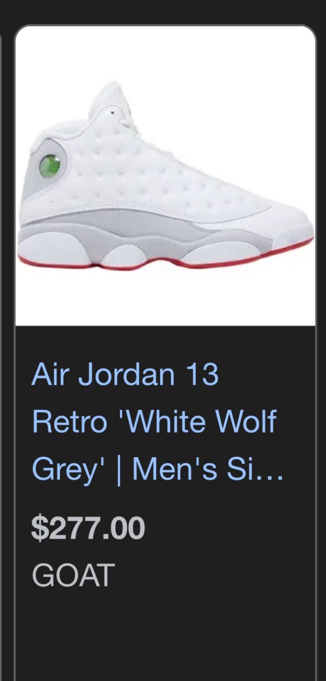 Air Jordan 13 Retro White Wolf Grey