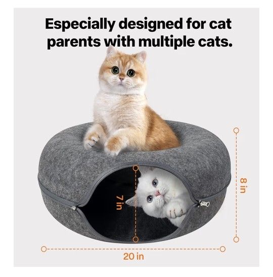 Pawise Peekaboo Cat Cave Donut Tunnel Bed