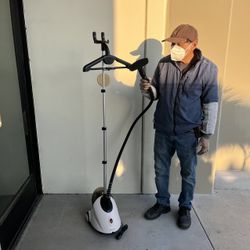 Brand New Clothes Steam Iron On Wheels With Coat Hanger