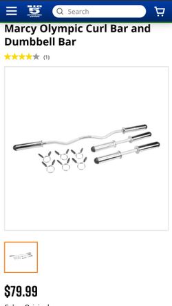 Marcy Olympic Curl Bar And Dumbell Bar Set New