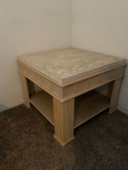 Stone and wood table