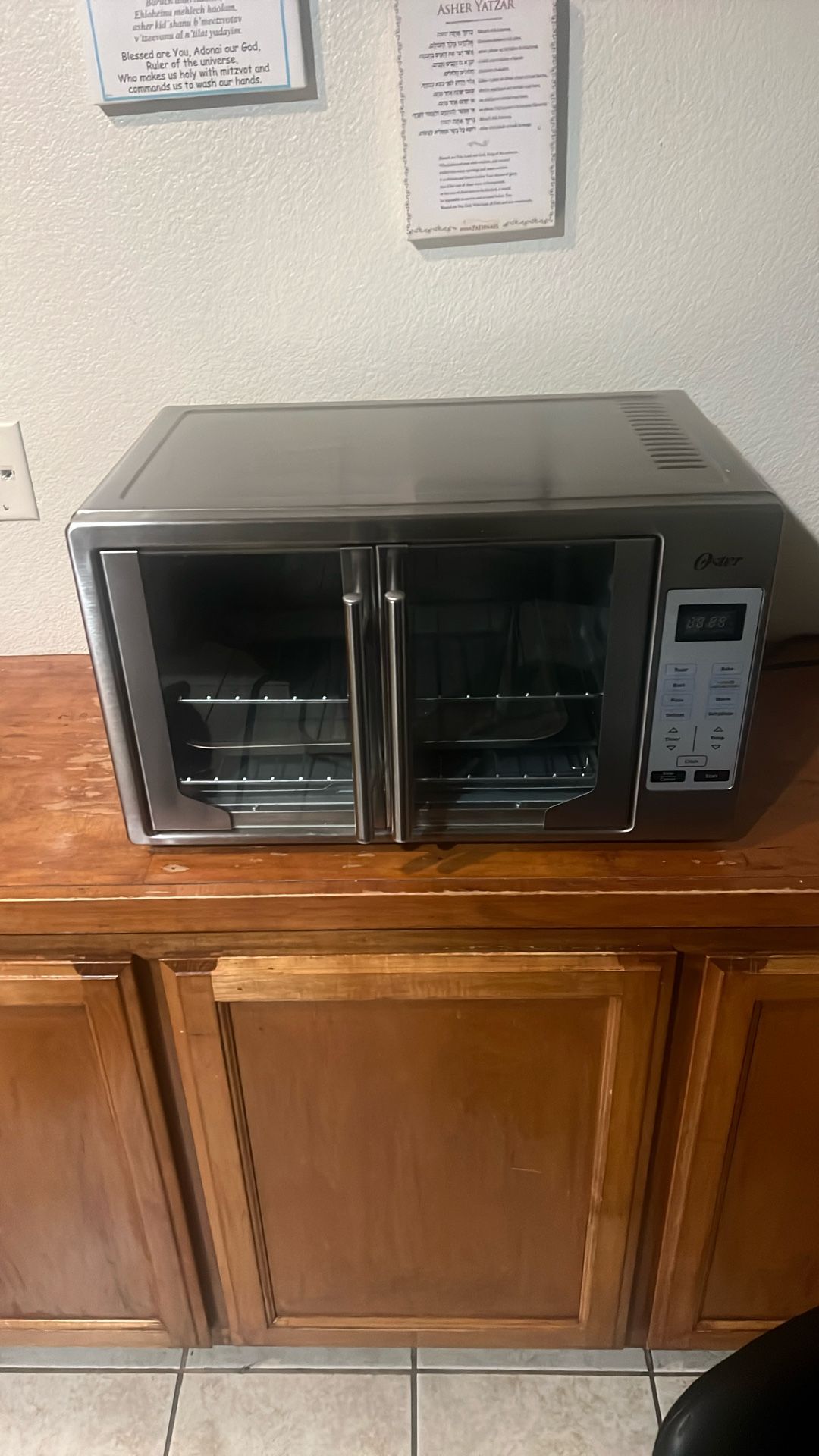 Air Fryer Oven 10-in-1 Countertop Toaster Large Enough for 2 Pizzas Stainless Steel French Doors XL Sized