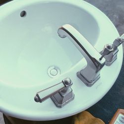 Two Kohler Sinks /W Brushed Nickel Faucets 
