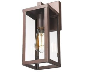 13” 1 Pack Oil Rubbed Bronze Outdoor Wall Light with Clear Glass & Weather Resistant - Retail $50