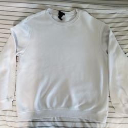 H&M White Crewneck Sweatshirt 