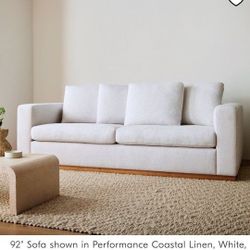 White Deep Seat Costal Linen Sofas