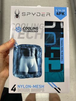 Spyder Men's Cooling Nylon-Mesh Boxer Briefs 4-Pack size L
