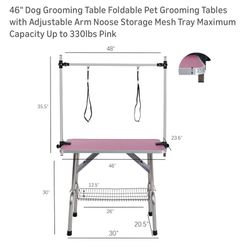 Pink Dog Grooming Table 