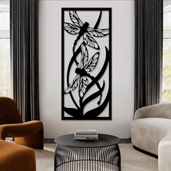 Dragonfly Metal Wall Art, Metal Dragonfly Wall Decor, Insect Wall Art, Modern Wall Art, Metal Leaf Wall Decor, Metal Wall Art, Wall Art for Living Roo
