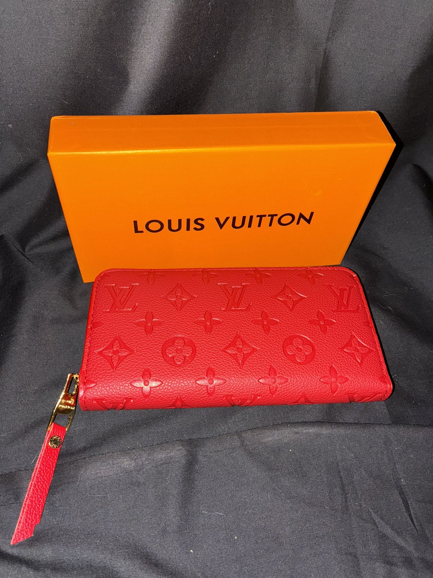 Red LV Wallet Purse W/Box