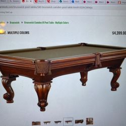 Brunswick 1845 Pool Table Set