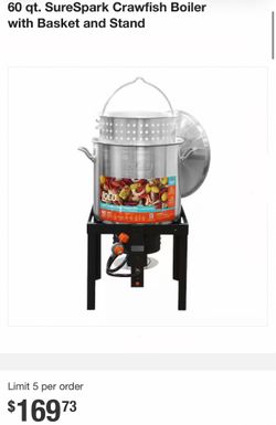 60 qt. SureSpark Crawfish Boiler with Basket and Stand