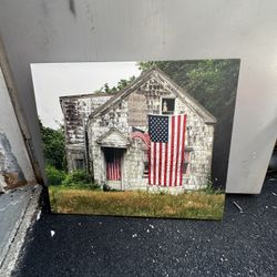 Rich Iaboni American Flag House Canvas Print