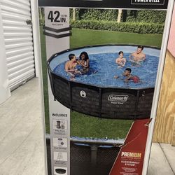 Coleman Power Steel 16 ft. x 42 in. Round Metal Frame Above Ground Pool Set