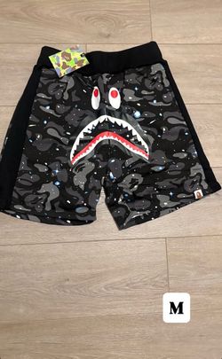 A Bathing Ape BAPE Shark Camo Athletic Drawstring Shorts w/ Pockets