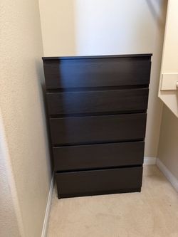 IKEA 6-Drawer Dresser – Dark Brown/Black – $80