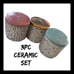 NWT 3pc Ceramic Trinket Box Set
