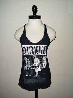 Nirvana Women's Black Band Tank Top Size Medium Reading Festival 1992