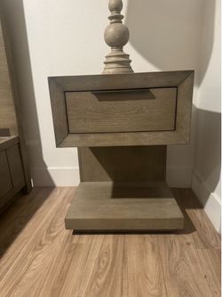 Pierce Grey Wood 29" Nightstand | 1 Drawer | USB Ports | Power Outlets