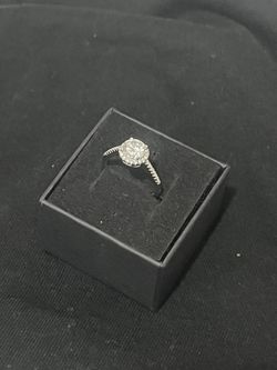 1.0 CT Moissanite Halo Ring | D-Color VVS | 925 Sterling Silver | W/ Auth. Paperwork